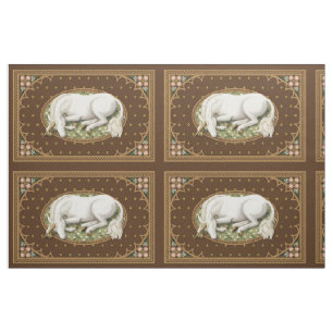 Tecido Painel de Discos 1/4 do Unicorn Brown Dormindo