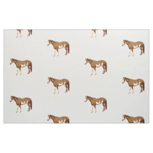 Tecido Paint Horse Equestrian Watercolor Americano
