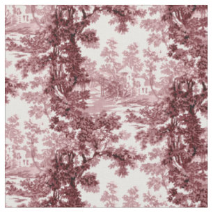 Tecido Paisagem de Cottage Vintage Paisagem Toile-Pink &