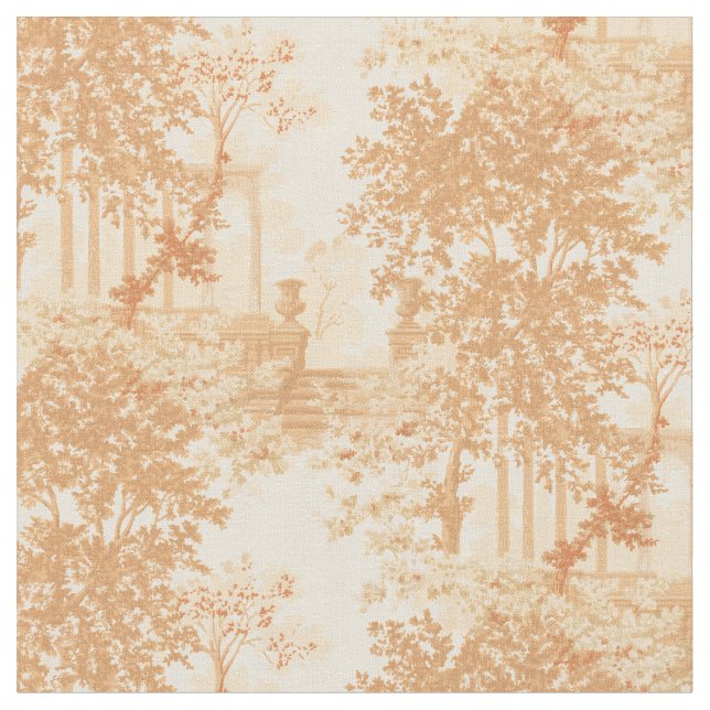 Tecido Paisagem Vintage Com Colunas E Urnas (Detalhe)