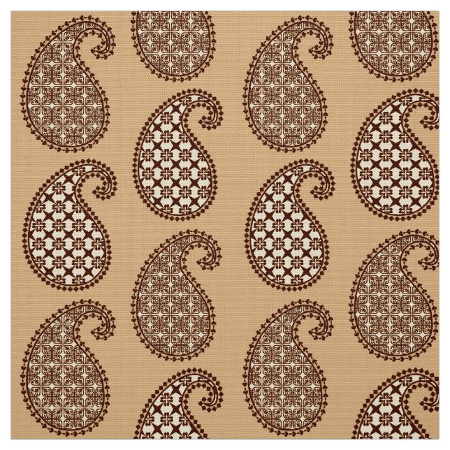 Tecido Paisley, bronzeado, creme e chocolate (Modelo)
