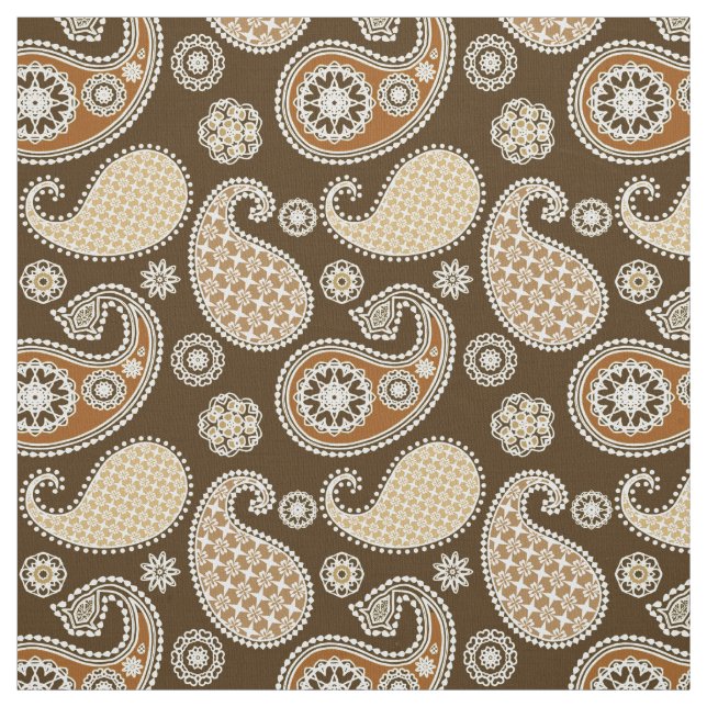 Tecido Paisley, Chocolate Brown e Tan (Modelo)