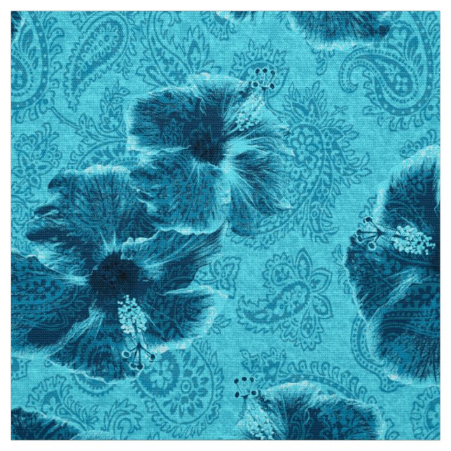 Tecido Paisley Hibiscus Vintage Floral Psicodélico (Modelo)