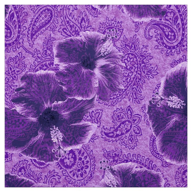 Tecido Paisley Hibiscus Vintage Psychedelic Floral (Modelo)