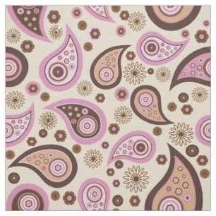 Tecido Paisley, padrão cor-de-rosa, elegante