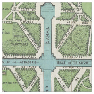 Tecido Palácio do vintage do mapa de Versalhes