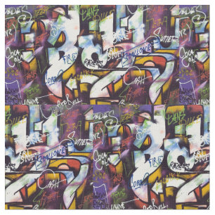 Tecido Palavras coloridas dos grafites