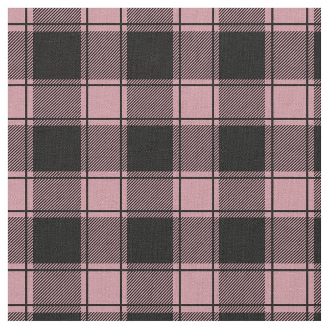 Tecido Pale Pink & Black Buffalo Plaid (Detalhe)