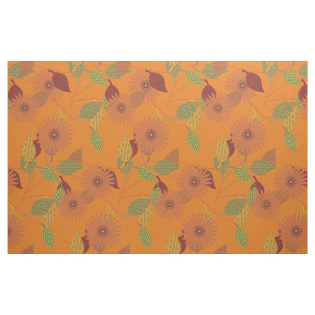 Tecido Paleta Floral Laranja Brilhante (Jarda)