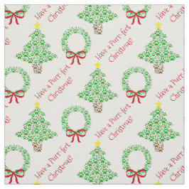 Tecido Palha de diversão de Natal perfeita Imprimir árvor
