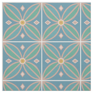 Tecido Palha e pinças decorativas de azulejo marroquino