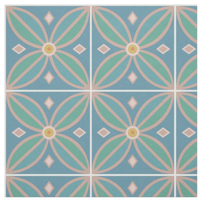 Tecido Palha e pinças decorativas de azulejo marroquino (Modelo)
