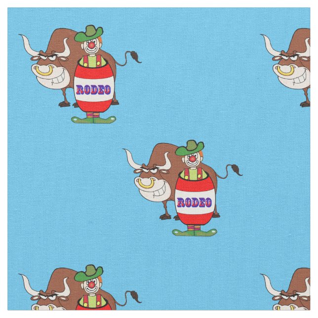 Tecido Palhaço ocidental do rodeio no tambor e nos (Detalhe)