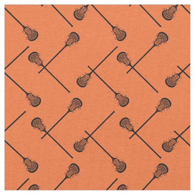 Tecido Palitos Pretos Laranja De Lacrosse Patterados (Detalhe)