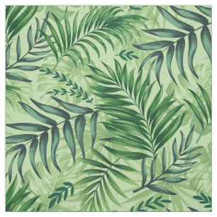 Tecido Palm Tropical Verde e Folhas de Monstera