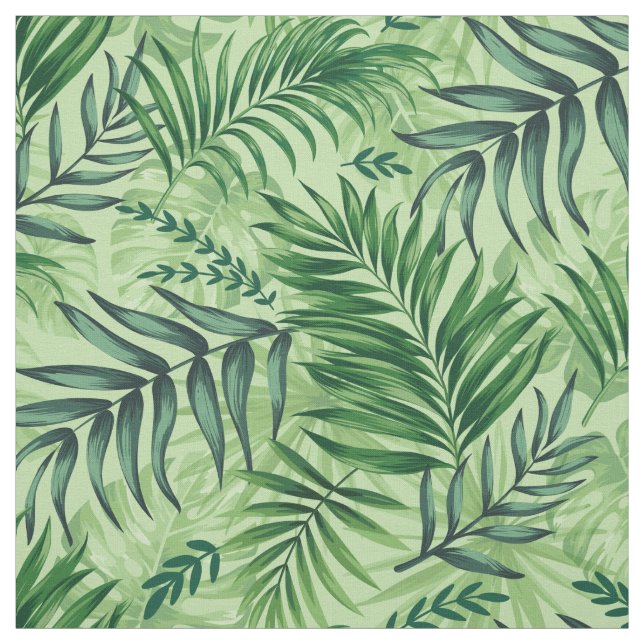 Tecido Palm Tropical Verde e Folhas de Monstera (Modelo)