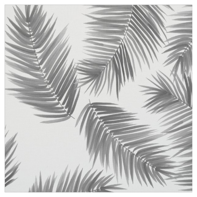 Tecido Palma tropical preta e branca deixa padrão (Modelo)