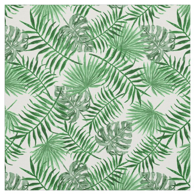 Tecido Palma Verde tropical deixa padrão de verão (Modelo)