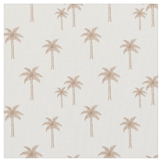 Tecido Palmeiras Boho Costeiro Tropical Verão Neutro (Detalhe)