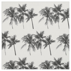 Tecido Palmeiras tropicais brancas e negras modernas de v