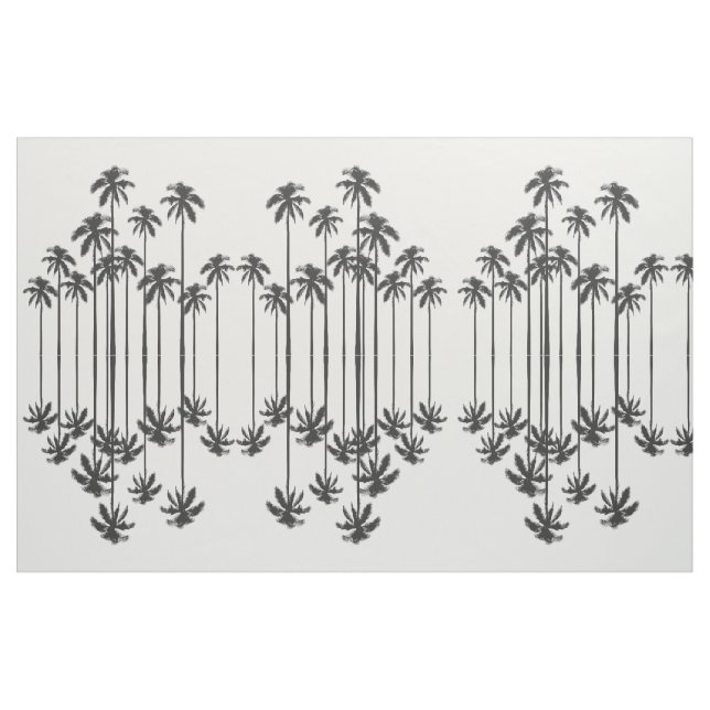 Tecido Palmeiras tropicais exóticas preto e branco (Jarda)