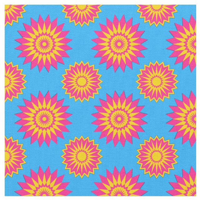 Tecido Pansexuality pride colors /blue flower pattern (Detalhe)