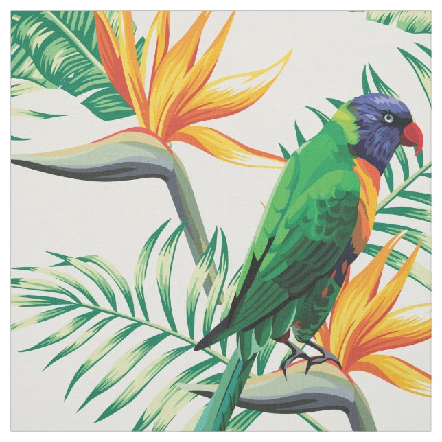 Tecido Papagaio E Flores (Modelo)