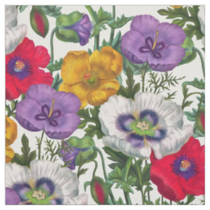 Tecido Papagaios Amarelos Vermelhos Lilosos Amarelos e Fo