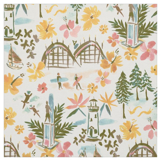 Tecido PAPAI NOEL costeiro de navegação de TOILE em Impre (Modelo)