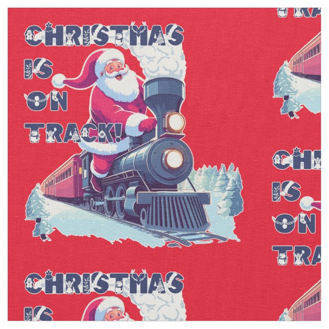 Tecido Papai Noel de Trem (Detalhe)