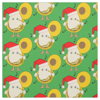 Tecido Papai noel Tuba Player Egghead