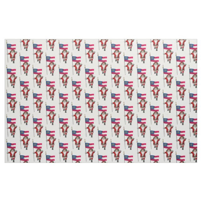 Tecido Papai Noel Vem À Geórgia (Fat Quarter)