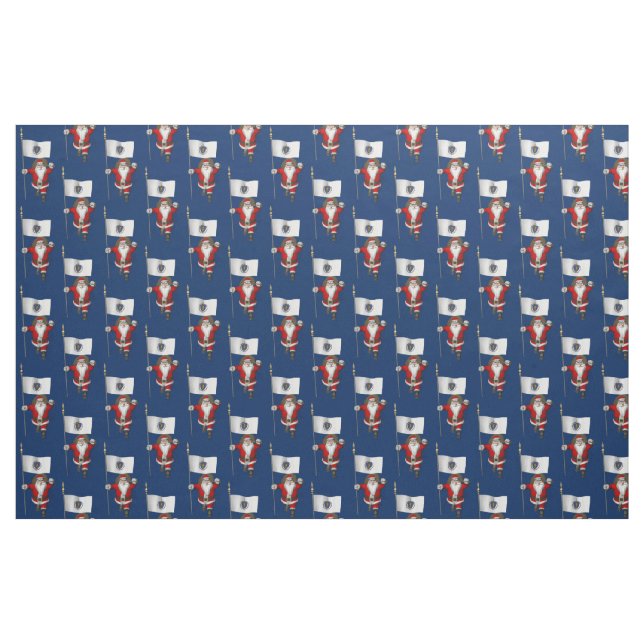 Tecido Papai Noel vem a Massachusetts (Fat Quarter)