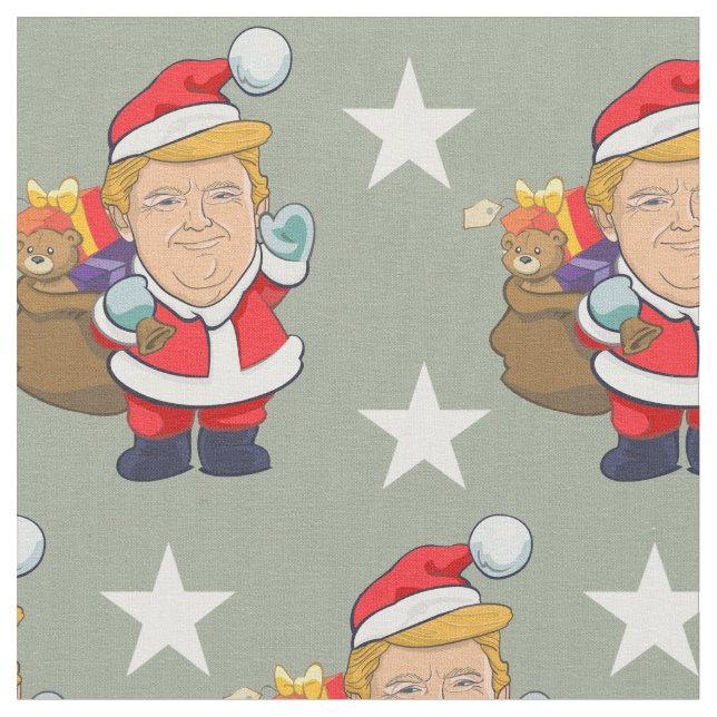 Tecido Papais noeis alegres do Presidente Donald Trump| N (Detalhe)