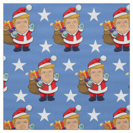 Tecido Papais noeis animados do presidente Donald Trump| 