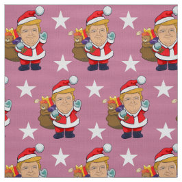 Tecido Papais noeis animados do presidente Donald Trump| 
