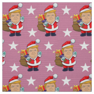 Tecido Papais noeis animados do presidente Donald Trump