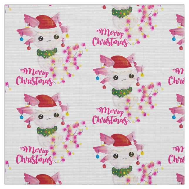 Tecido papais noeis axolotl de natal alegres (Modelo)