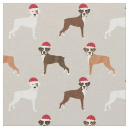 Tecido papais noeis de cachorro boxineiro dão de Natal