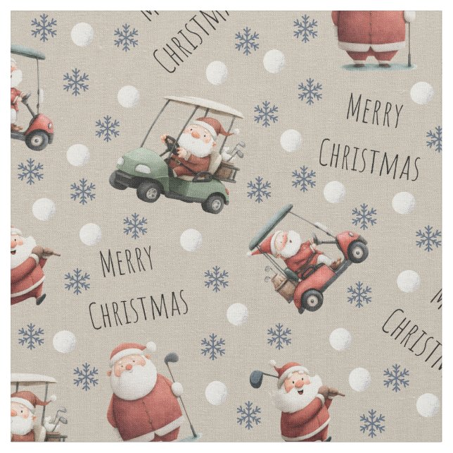 Tecido Papais noeis de golfe na Vanilla (Detalhe)