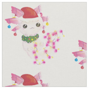 Tecido papais noeis de Natal axolotl