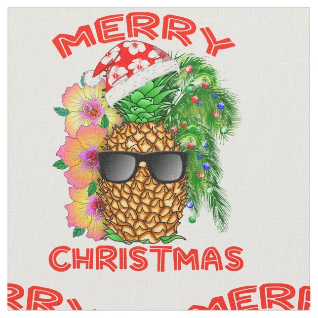 Tecido Papais noeis de Natal Feliz (Detalhe)