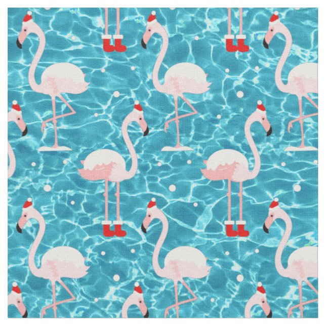 Tecido papais noeis de natal flamingo (Detalhe)