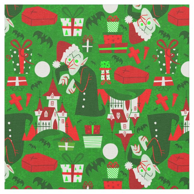 Tecido papais noeis de natal noferatu assustadores vermel (Detalhe)