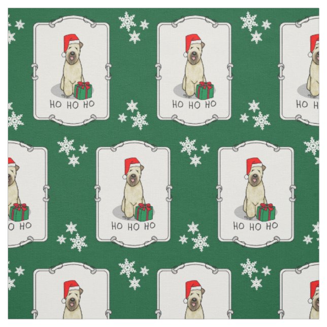 Tecido Papais noeis de Natal Rochados Terrier (sem carne) (Modelo)