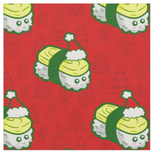 Tecido papais noeis de sushi de brinde de tamago de natal