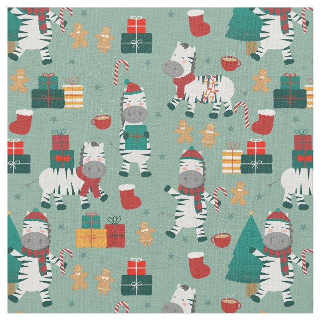 Tecido papais noeis de zebra de natal feriado feio de inv (Detalhe)