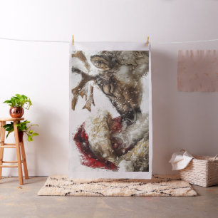 Tecido Papais noeis e rufo Noses de Toque na Neve