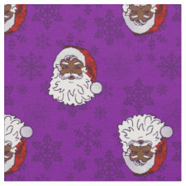 Tecido papais noeis pretos de natal roxos flocos de neve