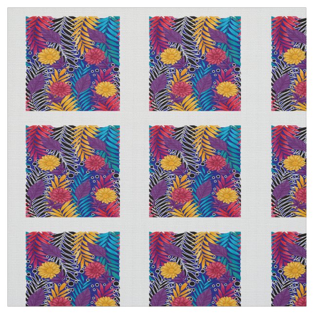 Tecido Papel de embrulho colorido com flores criativas (Modelo)